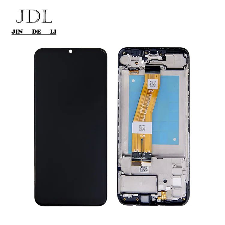100% testado QC A02S LCD de substituição Anti-estática Saco Pack Negro Mobile LCD Display